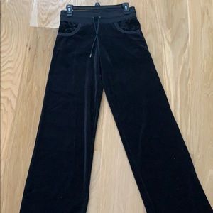 Burberry Black Velour Lounge-pants, Size Small